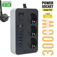 แท่นชาร์จผนัง T09เต้าเสียบไฟฟ้ากระแสสลับปลั๊ก EU ปลั๊กไฟสมาร์ทโฮมหลายแบบ STOP Kontak Listrik สายไฟต่