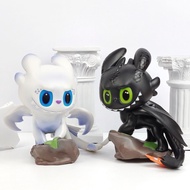 Cara Melatih Naga Anda: Patung Aksi Toothless, Night Fury, Light Fury, Model Mainan Bergaya, Hiasan 