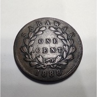 Sarawak Brooke Era – 1888 1 Cent Coin – Rajah Charles Brooke – Circulated Condition