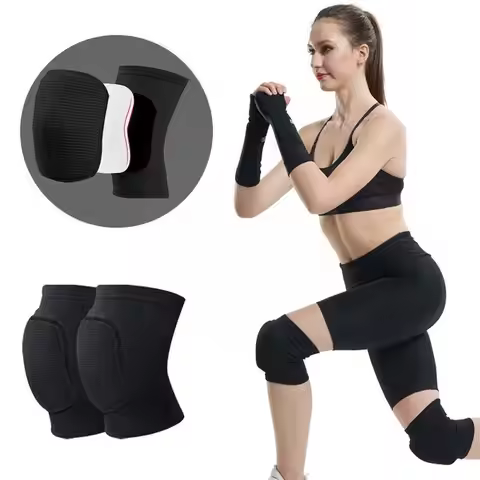1 Pair Thickened Sponge Knee Pads Elastic Sports Compression for Dancing Yoga Volleyball Fitness Tra