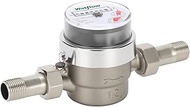 Watflow DN15 SS Water Meter 1/2" NPT, Cubic Water Flow Meter for Drinking Water