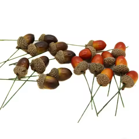 20pcsSimulated small acorns with wire acorns hazelnuts DIY Christmas accessories natural acorns pine