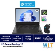 HP Omen 16-wf0066TX Gaming Laptop /Intel Core i7-13700HX /16GB-32GB RAM /1TB SSD /16.1" QHD (240Hz) /NVD RTX4060 /W11 /2 Yrs Onsite &amp; ADP Warranty