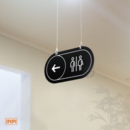 Small Oval Directional Toilet Hanging Acrylic Sign - INPI House
