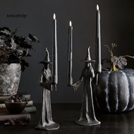 Vip 8.66-inch Witch Candlestick Fall Themed Witch Centerpiece Handmade Black Witch Candle Holder for