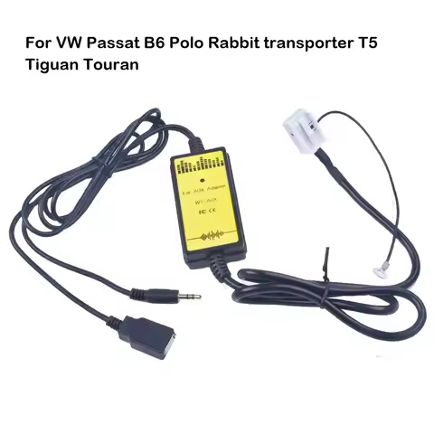 Car CD Adapter MP3 Audio Interface AUX USB CD Changer Fit For VW Passat B6 Polo Rabbit transporter T