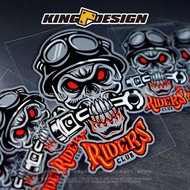 Mechanical Hell Skull Sticker Motorcycle Motorcycle Rider Sticker Rider Club Fleet Logo Reflective S