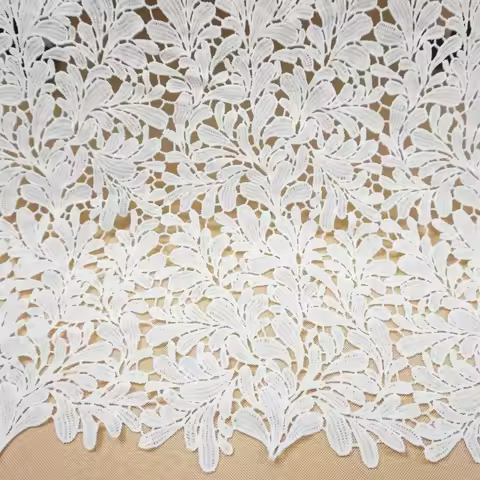 Black White Milk Silk Embroidered Lace Fabric High Quality Guipure French Lace Fabric For Women Dres
