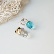 [ZANZAN ZANZAN] Anti-Allergic Steel Needle-Metal Glass Bead Mix Match Earrings [Ek24be005 _ Sus]