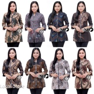 Batik Wanita Atasan Batik Couple Modern Batik Lengan Panjang Blouse