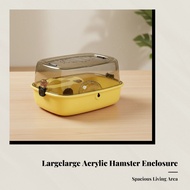 Hamster Enclosure, Large Acrylic, Two Layers, Syrian Hamster Habitat, Portable, Spacious
