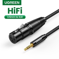 UGREEN XLR to 3.5mm Microphone Audio HiFi Cable XLR Female to Mini Jack Aux Mic Cord for Camcorders 