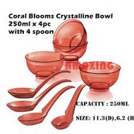 TUPPERWARE CORAL BLOOMS CRYSTALINE BOWL