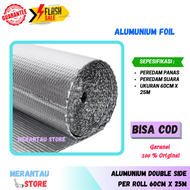 Aluminum Foil Alumunium Foil Bubble Gulungan Peredam Panas Atap 1 Roll 60 Cm x 25M