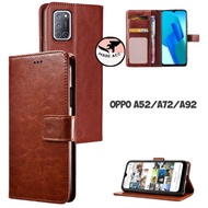 OPPO A52 / A72 / A92 premium leather flip cover wallet casing