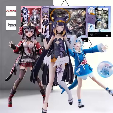 Official Figma Hololive Triple Pack Sakamata Chloe Ninomae Ina Gawr Gura Virtual Idol PVC Collectibl