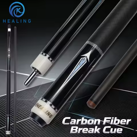 14mm Tip Break Cues Real Carbon Fiber Billiard Cue Counterweigh Low Deflection Pro Taper 147cm Black