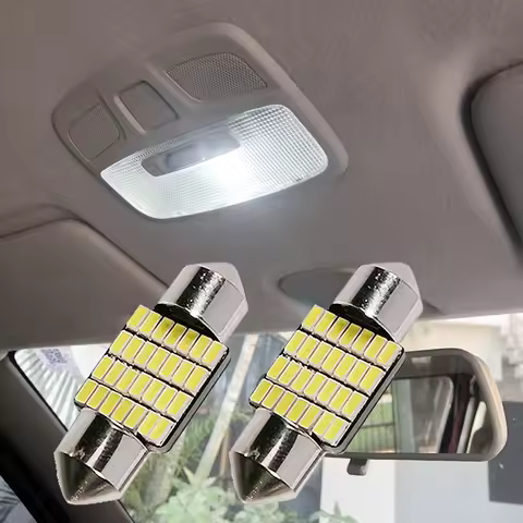 NHAUTP 2Pcs Pure White C5w LED Bulbs For Kia Sportage Rio 3 4 Sorento Picanto Ceed Cerato k5 Forte K