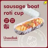 Uneedkek Bekas Roti Sosej Bread Baking Paper Cup Roti Bujur Kertas Roti