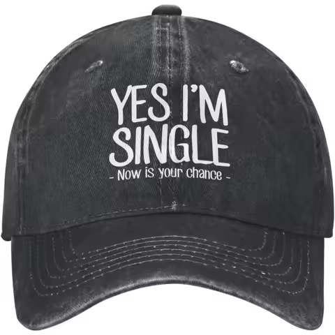 Yes Im Single Now Is Your Chance Novelty Baseball Cap Adjustable Distressed Denim Dad Hat for Casual