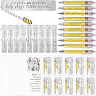 10 Sets Teacher Appreciation Gifts Thank You Ballpoint pens metal Bookmark with pencil pendent gift 