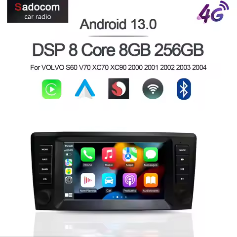 8" Carplay Android 14 8G+128G 8Core GPS Car Android Player Wifi multimedia For VOLVO S60 V70 XC70 XC