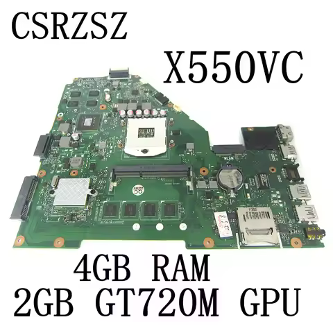 For ASUS X550VC R510V X550V X550 Laptop Motherboard X550VC 4GB RAM 2GB GT720M GPU Mainboard