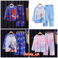 Pyjamas kids boys girls long sleeve cartoon baju tidur budak perempuan lelaki READY STOCK
