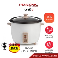 Pensonic 1.8L Non-Stick Rice Cooker with Glass Lid | PRC-18E (Conventional Periuk Nasi Porridge Cook