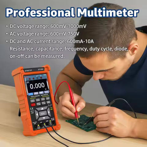 HP Handheld Oscilloscope 3-in-1 6000 Counts 50MHz Multimeter Scope & Signal Generator 3.5" IPS, Port