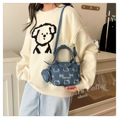 Hello Kitty Crossbody Bag New Cute Handbag Street Fashion Handbag Cartoon Crossbody Bag Girl Christm
