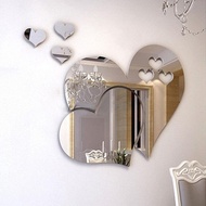 sale 3D Heartshaped Acrylic Wall Stickers Selfadhesive Mirror Stickers Decal Wall Art Kids Room Deco