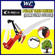 NICEFISH 2 PULLEY WHEEL POLE TREE PRUNER TRIMMING TREE SAW /TREE CUTTER /RAMBUTAN CUTTER