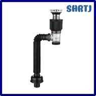 SHRTJ Sink Drainer with Flexible Drain Hose and Popup Filter Kitchen Sink Plug 32mm LVGMN