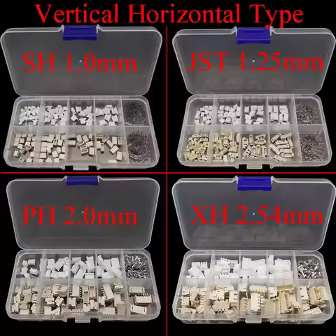1Box SH 1.0/JST 1.25/ZH 1.5/PH 2.0/XH 2.54 Male Plug Female Socket Housing Terminal Kit Horizontal V