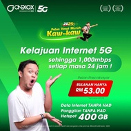 Simkad XOX B50 Postpaid tiada kontrak 400gb Hotspot. [Daftar Sendiri]