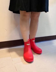 Hunter 桃紅色 雨靴 雨鞋 短靴 獵人靴 下雨必備  EU39