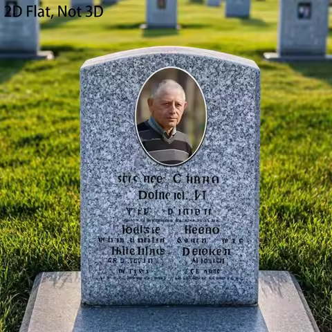 2D Flat Not 3D 1pc Custom Photo Memorial Headstone TileElegant Tribute Longlasting Tribute Grieving