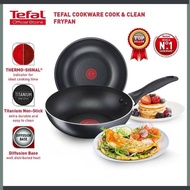 Kuali Menggoreng Berjenama Tefal COOK & CLEAN Frypan (20 / 24 / 26 / 28 / 30cm) Non Stick Pan