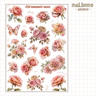 [ Large format A5 / discount when buying 5 items ] Classic romantic rose sticker sheet, old romantic