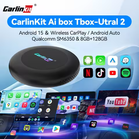 CarlinKit Ultra2 Android 15 CarPlay Ai Box SM6350 Wireless CarPlay Android Auto Smart Car TV Box Sup