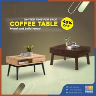 HI SEASON Metal with Solid Coffee Table/Kayu Meja Kopi/Ruang Tamu Meja/Home & Living/Solid Wood Coff