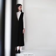 DOTLINEPLAIN / RULER JUMPSUITS - BLACK