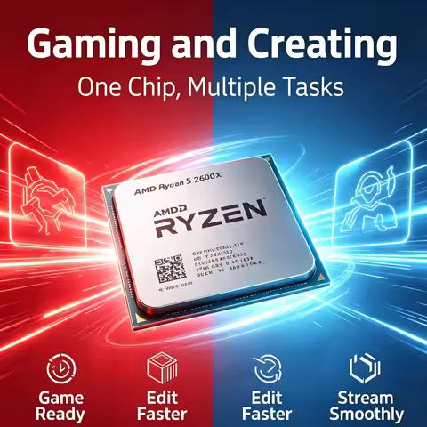 Tray Computer Chip AMD Ryzen 5 2600X 3.6GHz Zen+ Architecture AM4 Socket Desktop Component