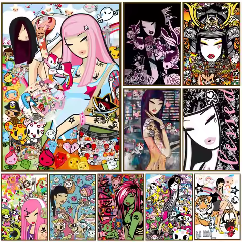 Tokidoki Brand Pop Street Poster Self-adhesive Advanced Aesthetic Printing Paper Wall Art for Living