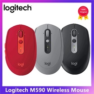 Original Logitech M590 Wireless Mute Bluetooth Mouse 2.4GHz With 1000 DPI 7 Buttons Multi-Device Mice For Office Mouse PC Black