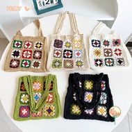 PEONYMY Grid Shoulder Bag Fashion Retro Leisure Shoulder Bag