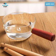 One Two Cups Glass Cooking Pot Borosilicate Heat Resistant Fire - KC007 - 400ml, Transparent AM10 Al