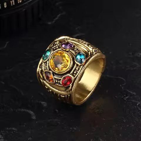 Cool New Fashion Men's Power Ring Infinity Wars Thanos Cosplay Anime Alloy Ring Jewelery Punk Gothic
