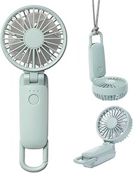 RHYTHM 9ZF040RH04 Handy Fan, 2025 Large Airflow, Silent, 3-Way (Hand-Held, Neck or Tabletop), 5 Leve